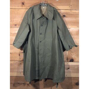 Vintage French Military M35 Motorcycle Rider Canvas Coat Jacket Mens Duster